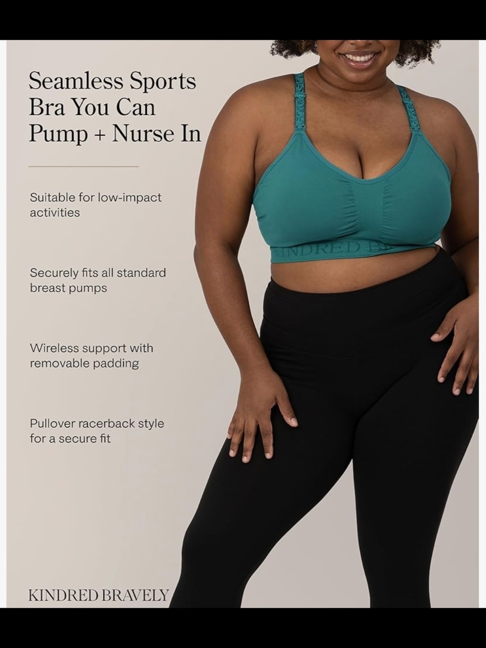 Kindred Bravely Teal Seamless Nursing & Pumping Sports Bra - Racerback